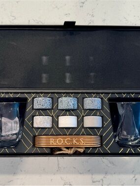 R.O.C.K.S. Whiskey Stones & Glass Gift Set